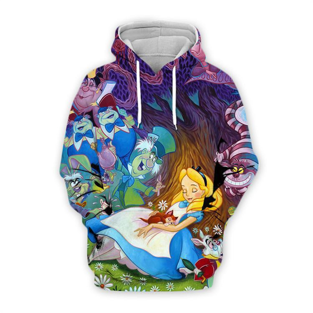 Alice In Wonderland Cheshire Cat Cosplay Costume Men Woman 3D Movie zipper thin Hoodies Sweatshirt Jacket Coat Hooded alx