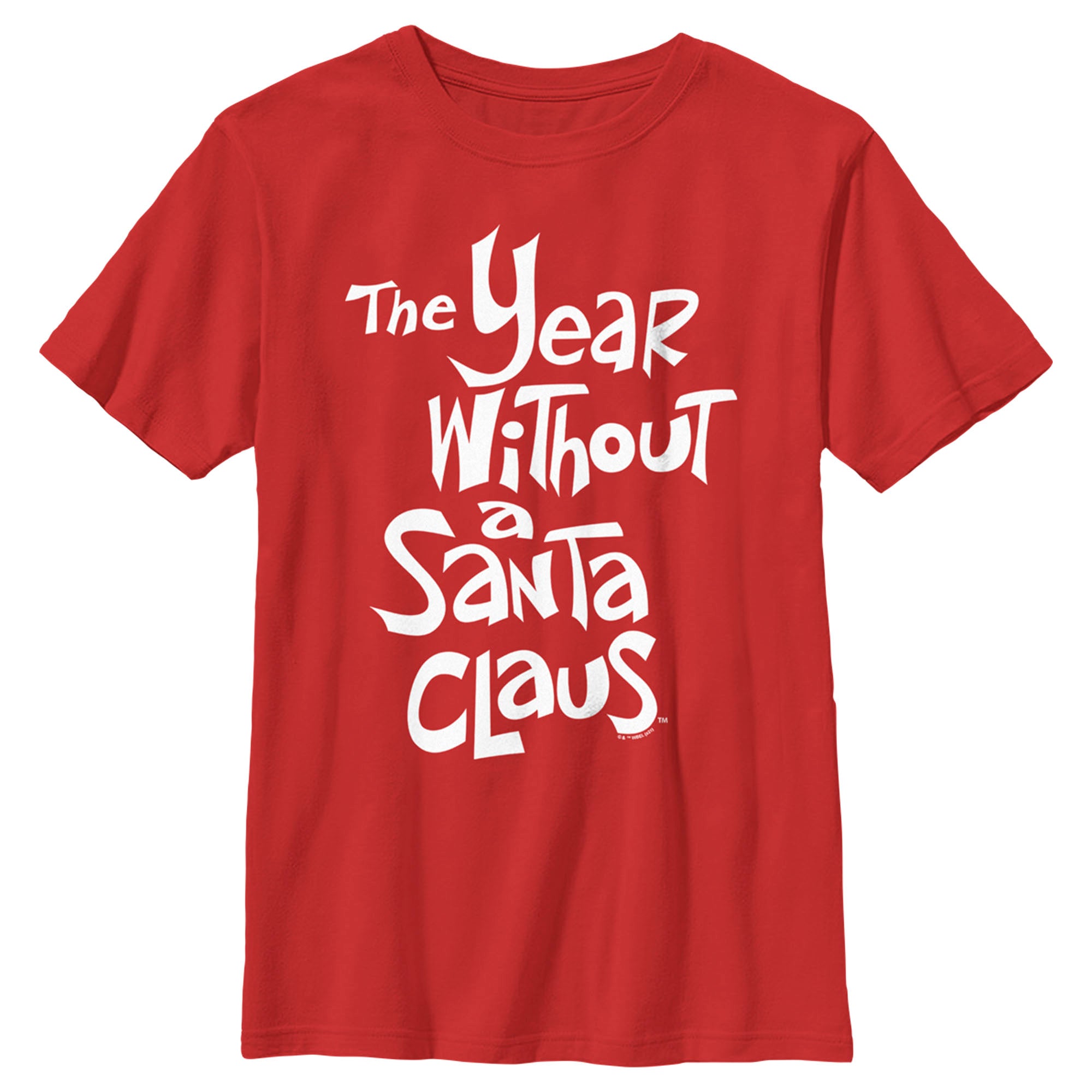 The Year Without A Santa Claus Boy’S White Logo Stack  T-Shirt