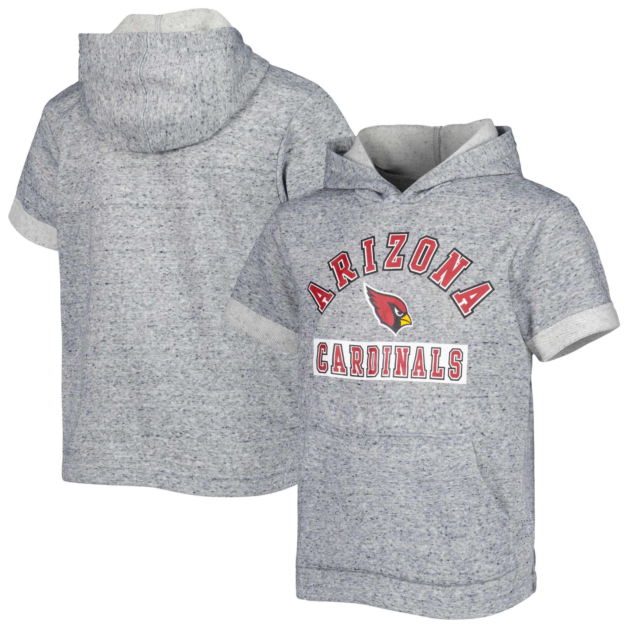 Arizona Cardinals Youth Short Sleeve Pullover Hoodie – Heather Gray