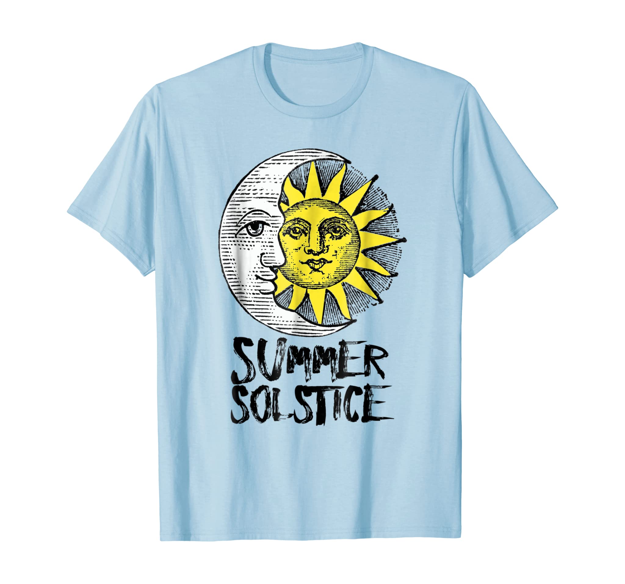 Summer Solstice Shirt MidSummer Vintage Moon & Sun Design