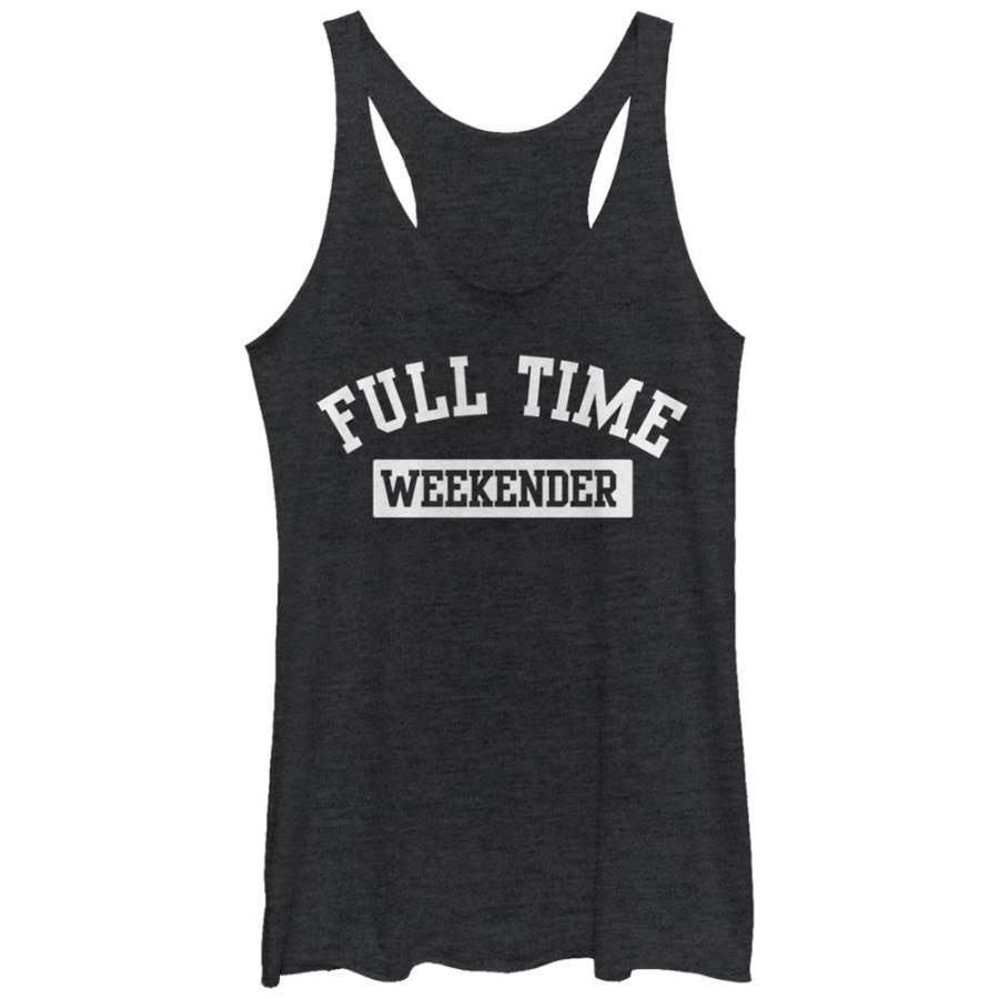 CHIN UP Women’s Full Time Weekender  Racerback Tank Black Heather