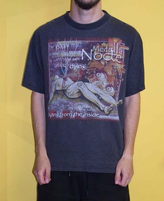 Vintage Medulla Nocte Shirt Big Backprint 100 Cotton Thrash Metal Thrashcore Faded Shirt