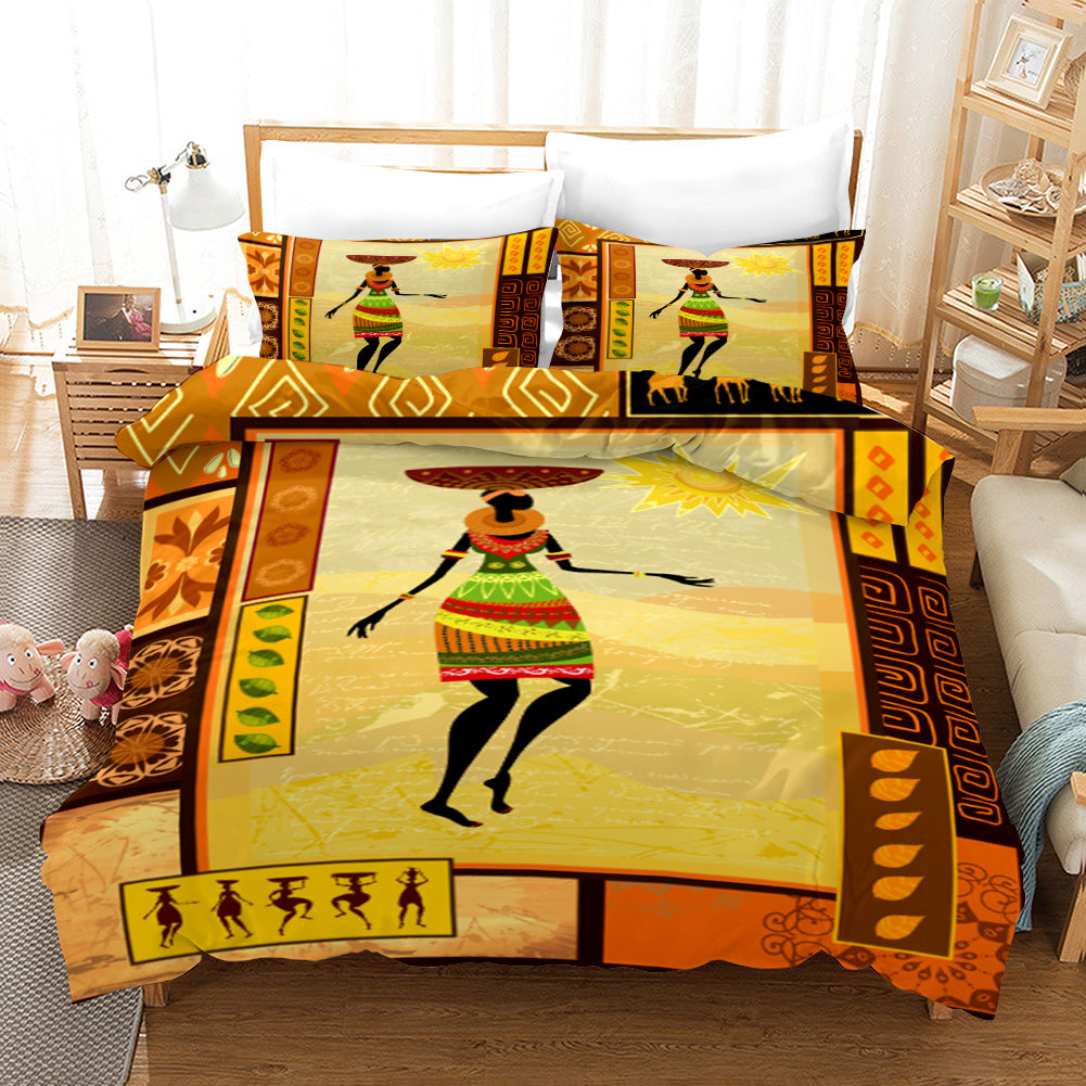 3D African Women Quilt Cover Set Bedding Set Pillowcases 167