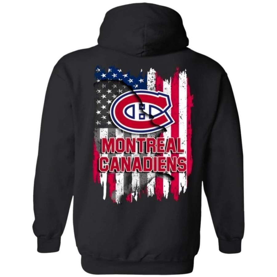 Montreal Canadiens American Flag Hockey Hoodie Men Women Fan