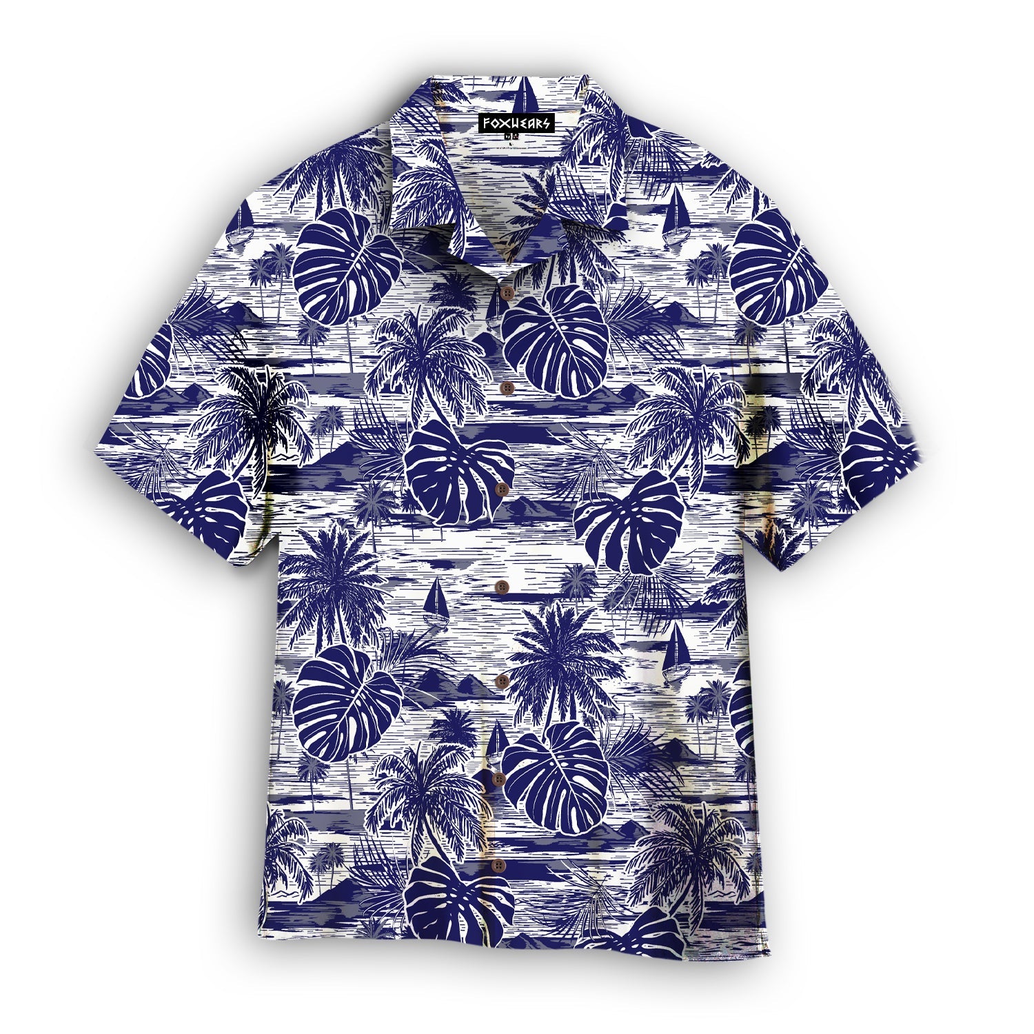 Blue Retro Hawaiian Island Shirt For Men And Women Ha46429