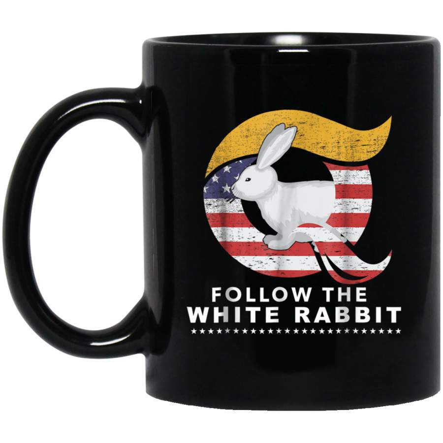 QAnon Mug  Follow the White Rabbit Anonymous Patriot Q