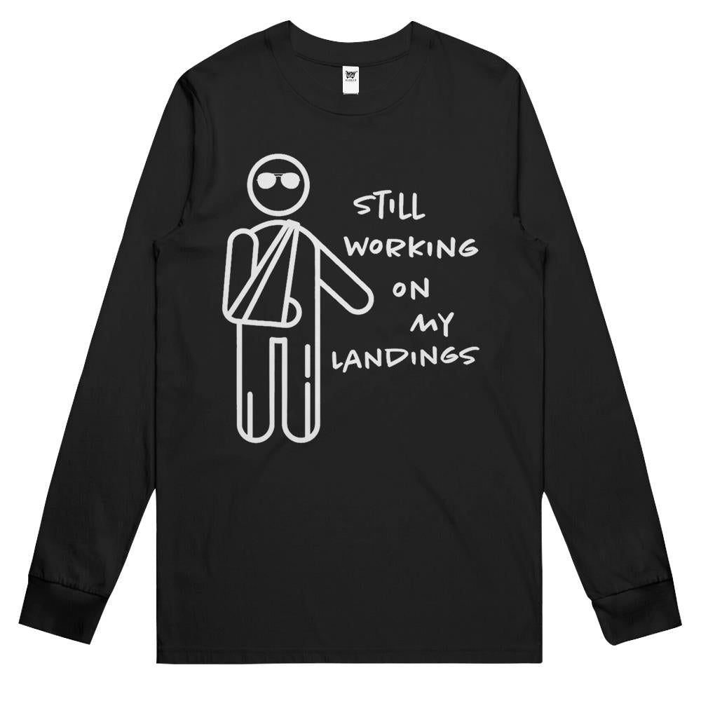 Broken Arm Kids Get Well Working On Landings Funny Gift Tee Long Sleeve T Shirts