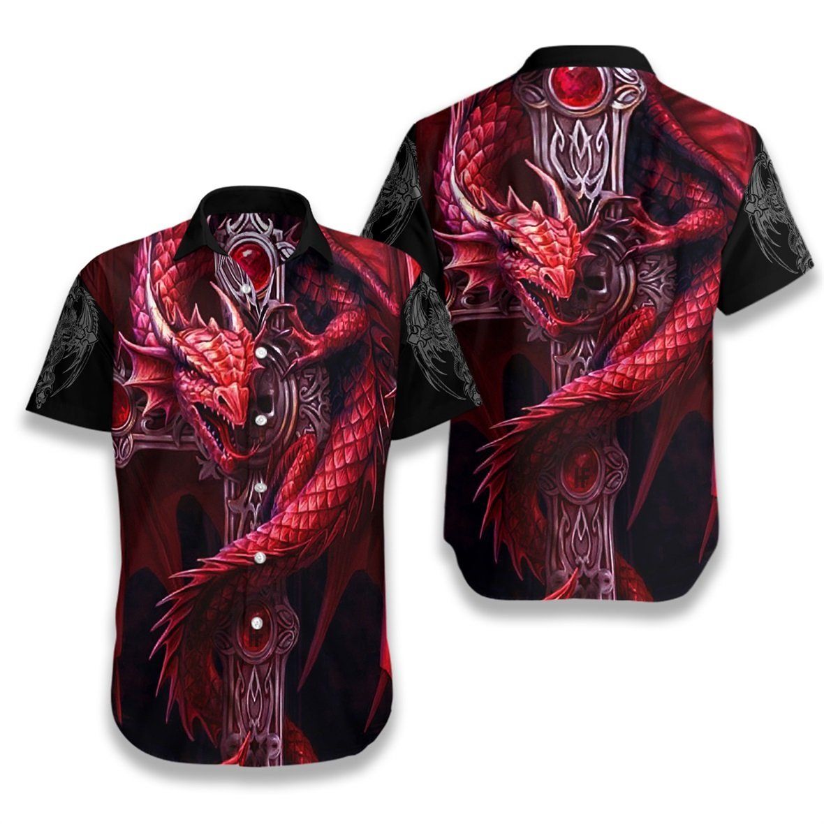 Dragon Tattoos Magenta 2710 Hawaii Shirt Ha10403