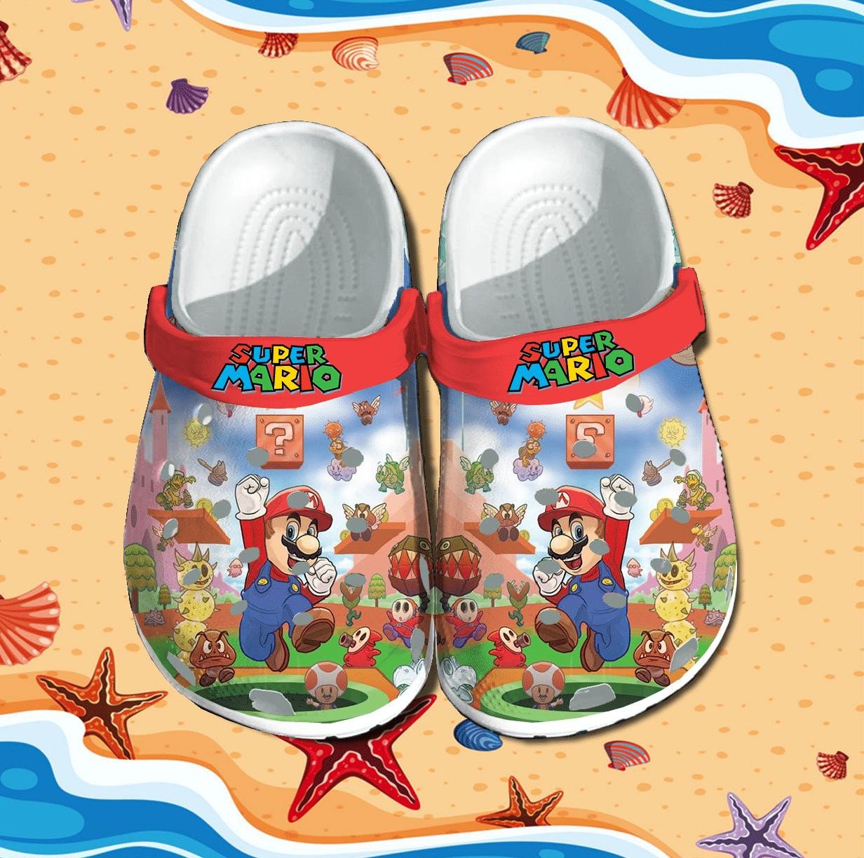 Super Mario Bros Crocs Crocband Clogs, Comfy Footwear, Shoes