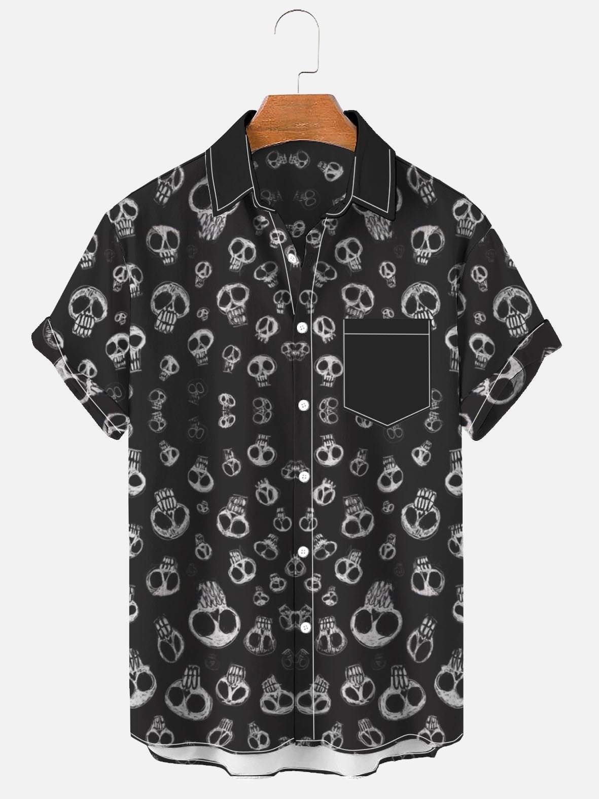 Men’S Skull Casual Shirt