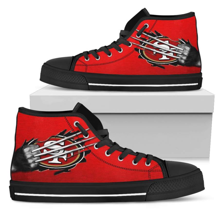 Scratch Of The Wolf San Francisco 49ers High Top Shoes