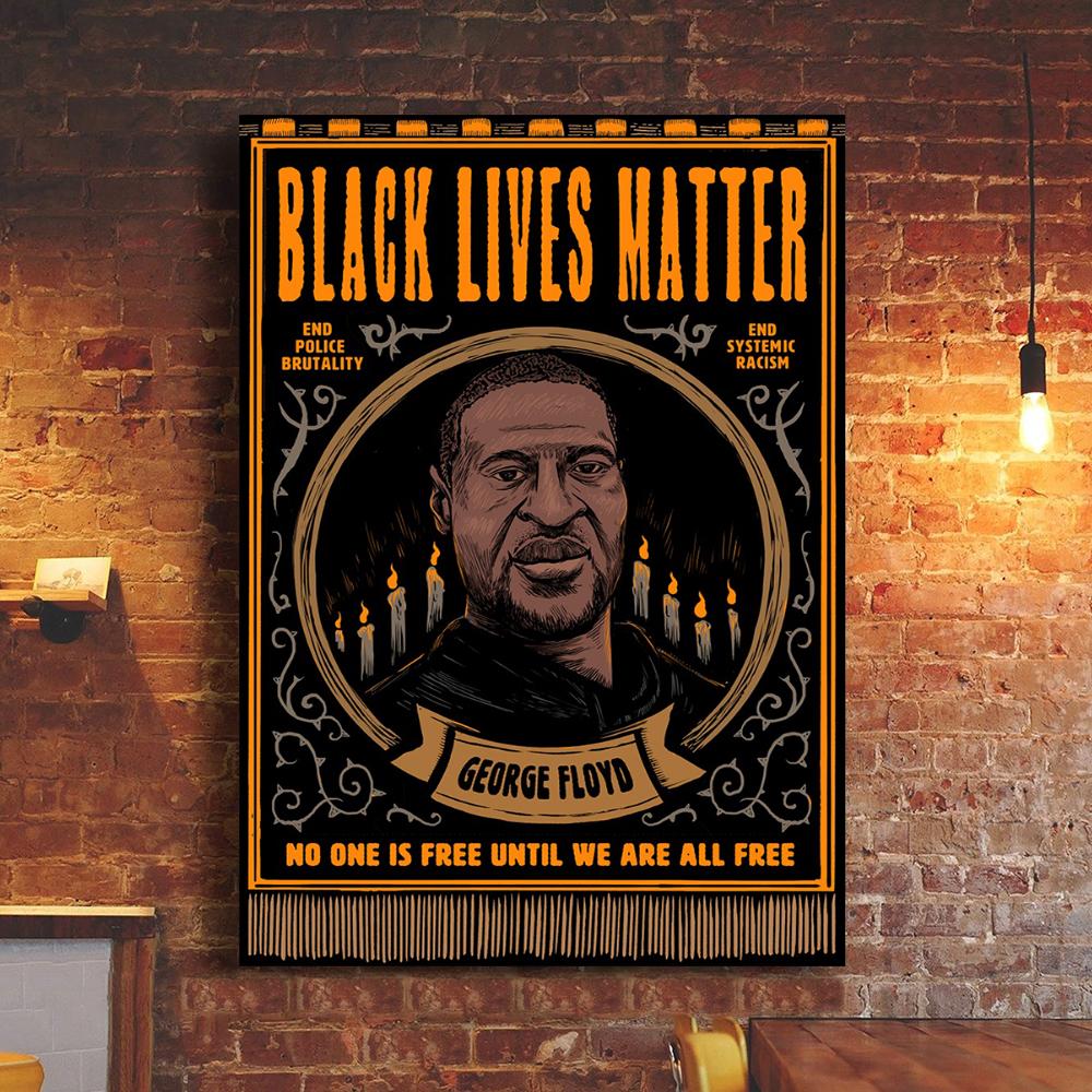 George Floyd Black Lives Matter Poster Print BLM RIP Justice For George Floyd Merchandise