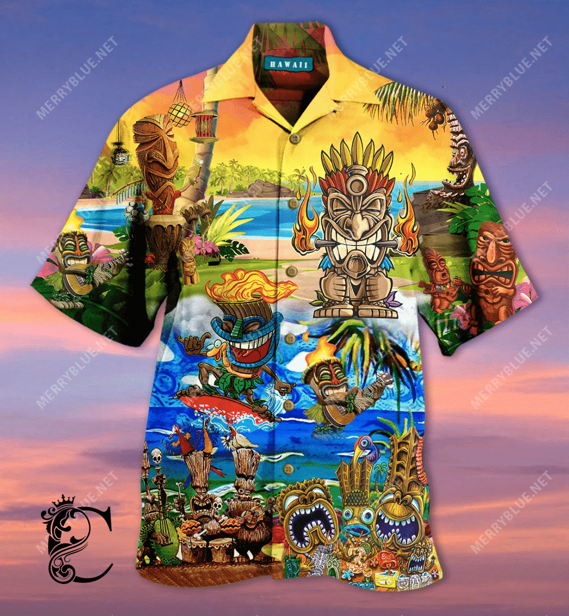 Beach Shirt Get Here Tiki Funny Hawaiian Shirt- Chillicothemall