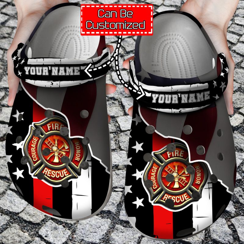 Firefighter Thin Red Line Clog Shoes