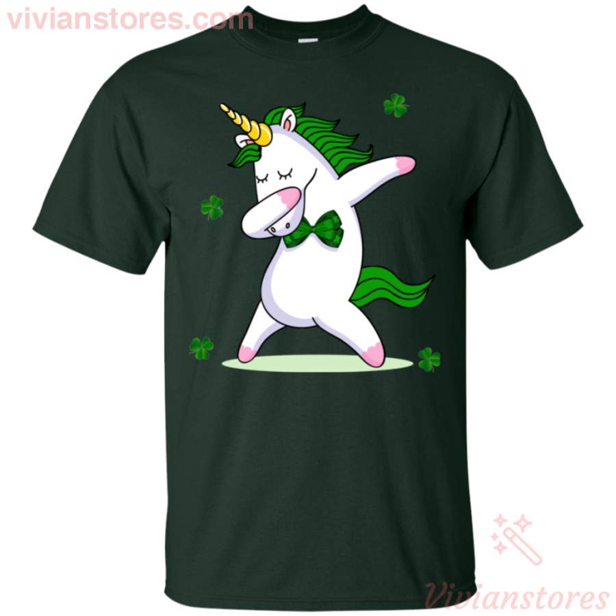 Funny Dabbing Unicorn St Patricks Day Toddler Shirt VA02