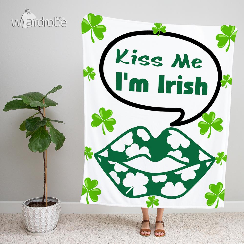 Custom Blanket Kiss Me I’M Irish – Gift For Saint Patrick’S Day