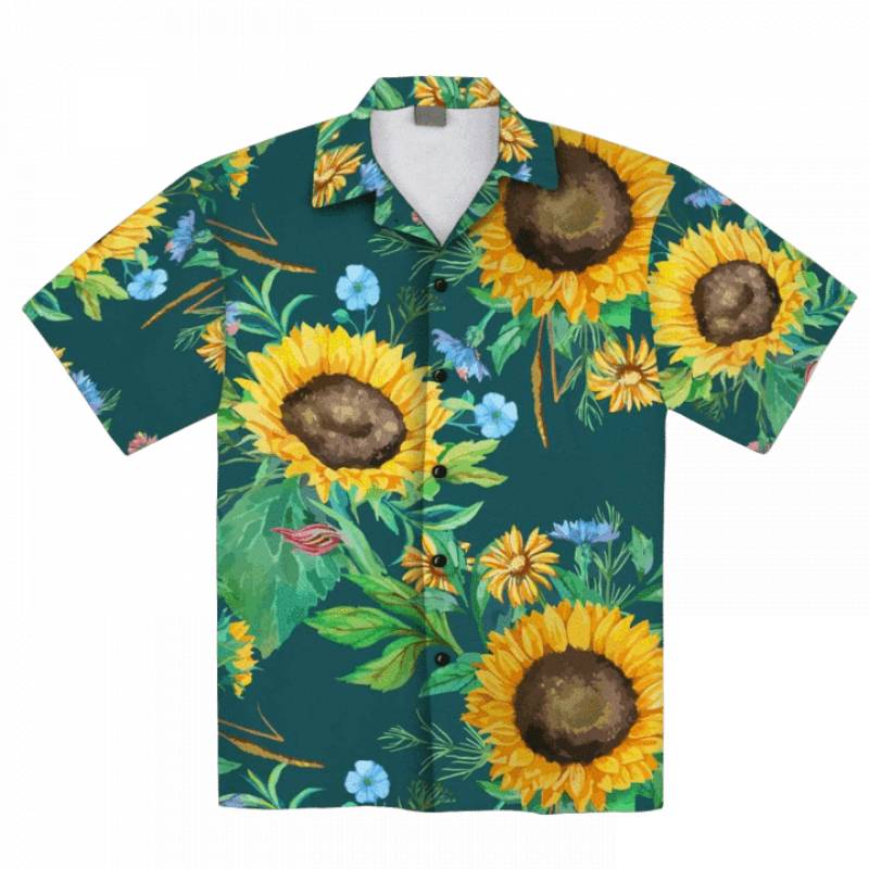 Sunflower Floral Tropical Hawaii Shirt Ha55425