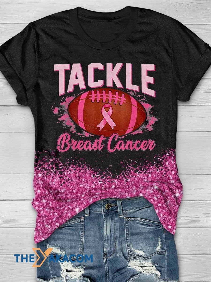 Tackle Football Breast Cancer Awareness Shirts Hoodie Woman Tank Top