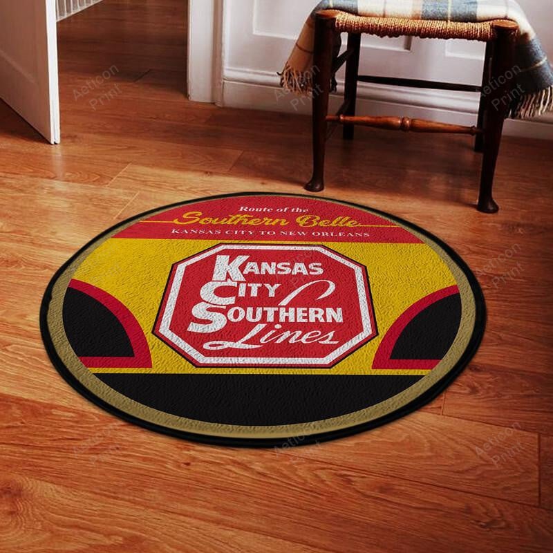 Kansas Living Room Round Mat Circle Rug Kcs Kansas City Southern Railway