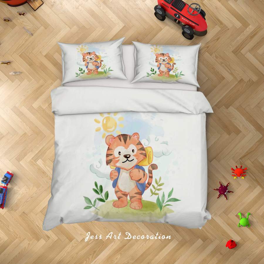 3D Cartoon Tiger Quilt Cover Set Bedding Set Duvet Cover Pillowcases SF42