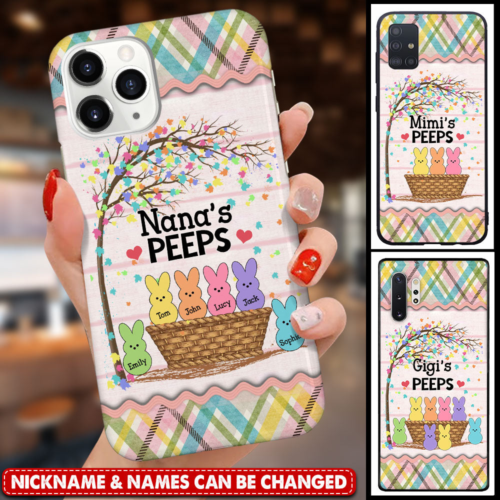 Nana Auntie Mom’S Peep Kids, Cute Bunny Easter Day Personalized Phone Case Nvl27Feb23Tp1