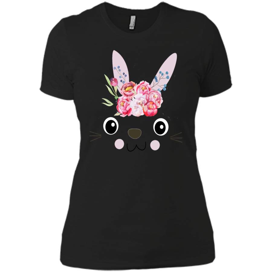 Cute Bunny Easter Day Gift T Shirt Next Level Ladies Boyfriend Tee