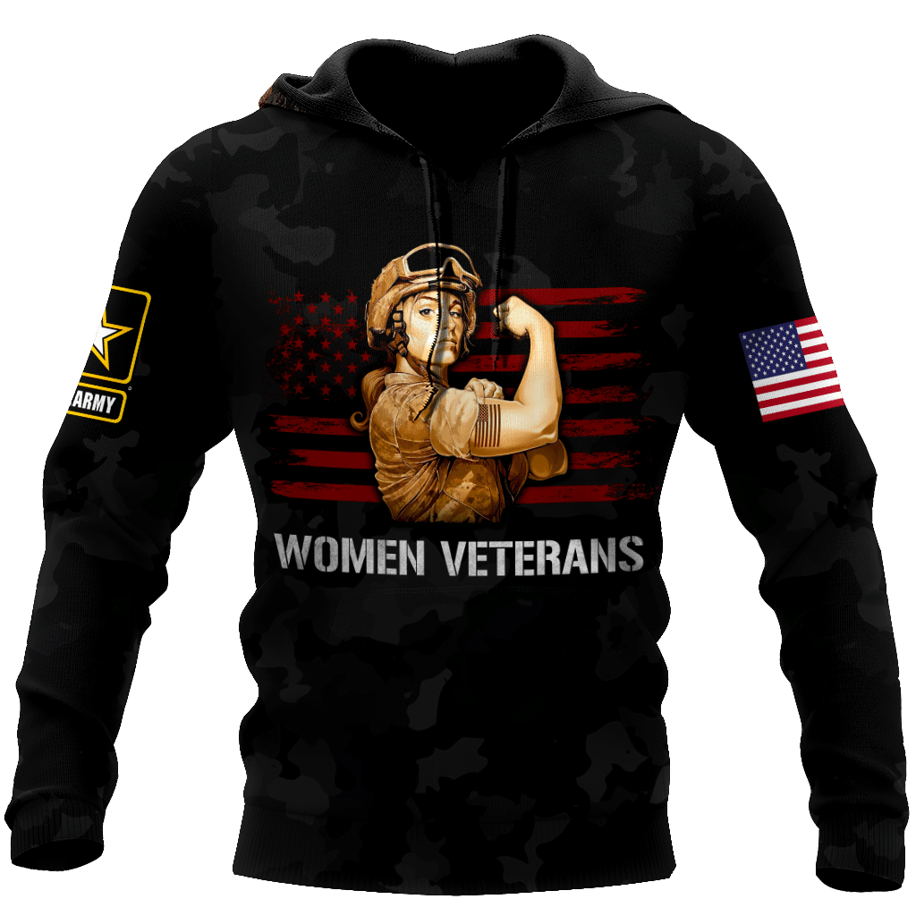 Women Veteran 3D All Over Printed Hoodie For Men And Women