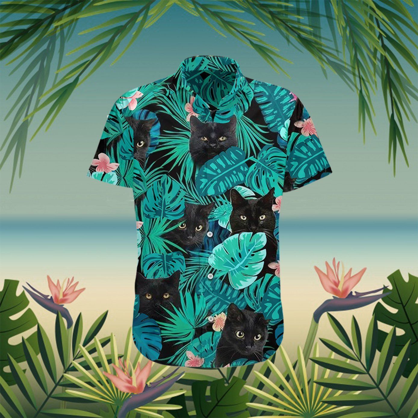 Black Cat Hawaiian Shirt Summer Gift Ideas For Cat Lovers