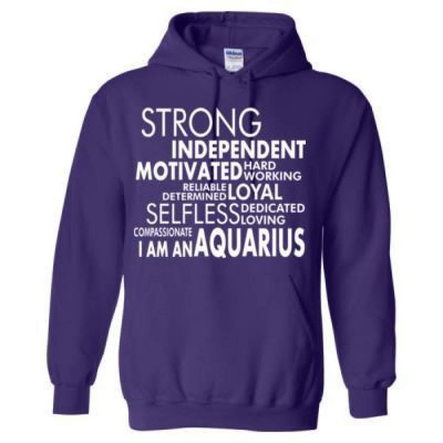 AGR Strong Independent Motivated I Am An Aquarius – Heavy Blend™ Hooded Sweatshirt