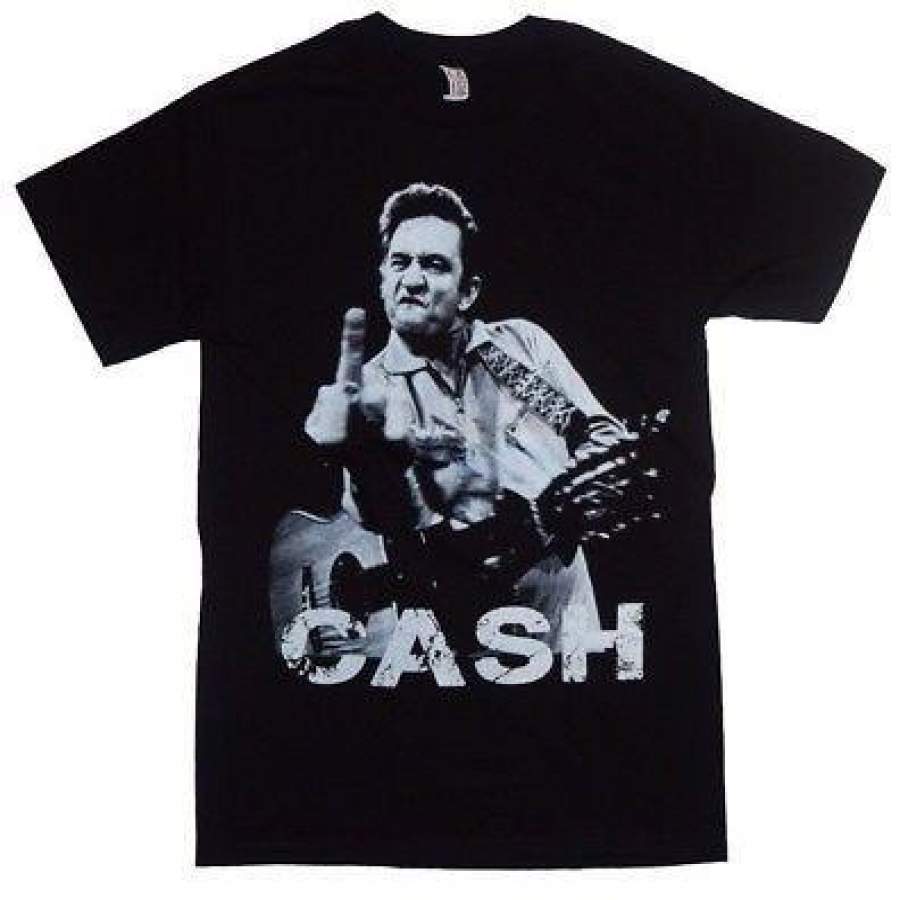 Johnny Cash Middle Finger New Men T-shirt Unisex Shirt Classic Rock