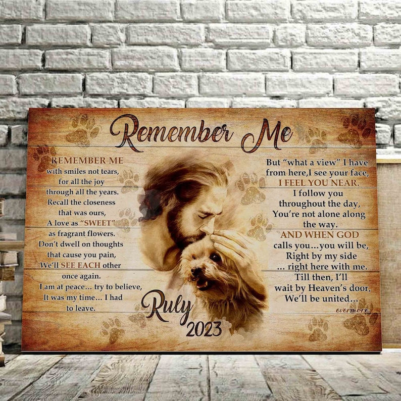 Personalized Loss Of Dog Gifts, Pet Memorial Gifts Wall Art, Dog Sympathy Gifts, Pet Loss Gifts, Pet Memorial Wall Art, Remember Me Canvas