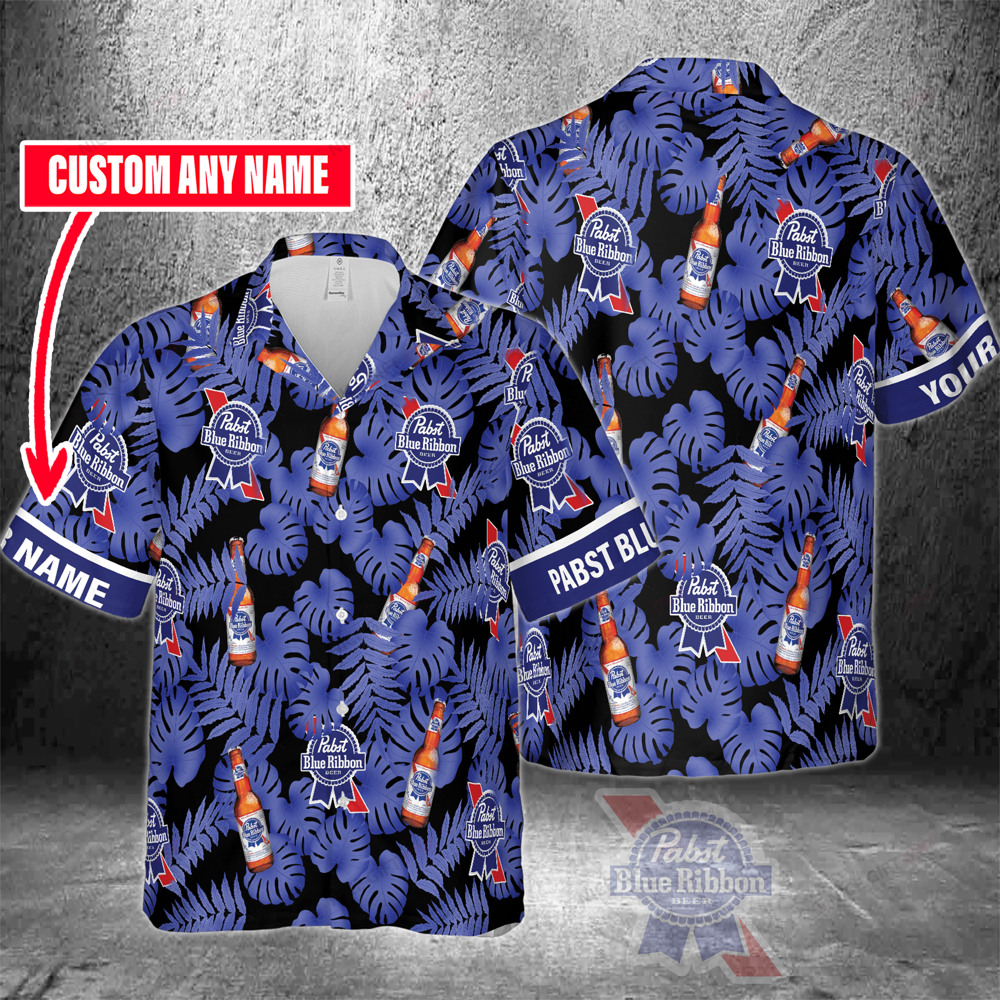 Pabst Blue Ribbon Custom Name Hawaiian Shirt 3Hs-R8S2