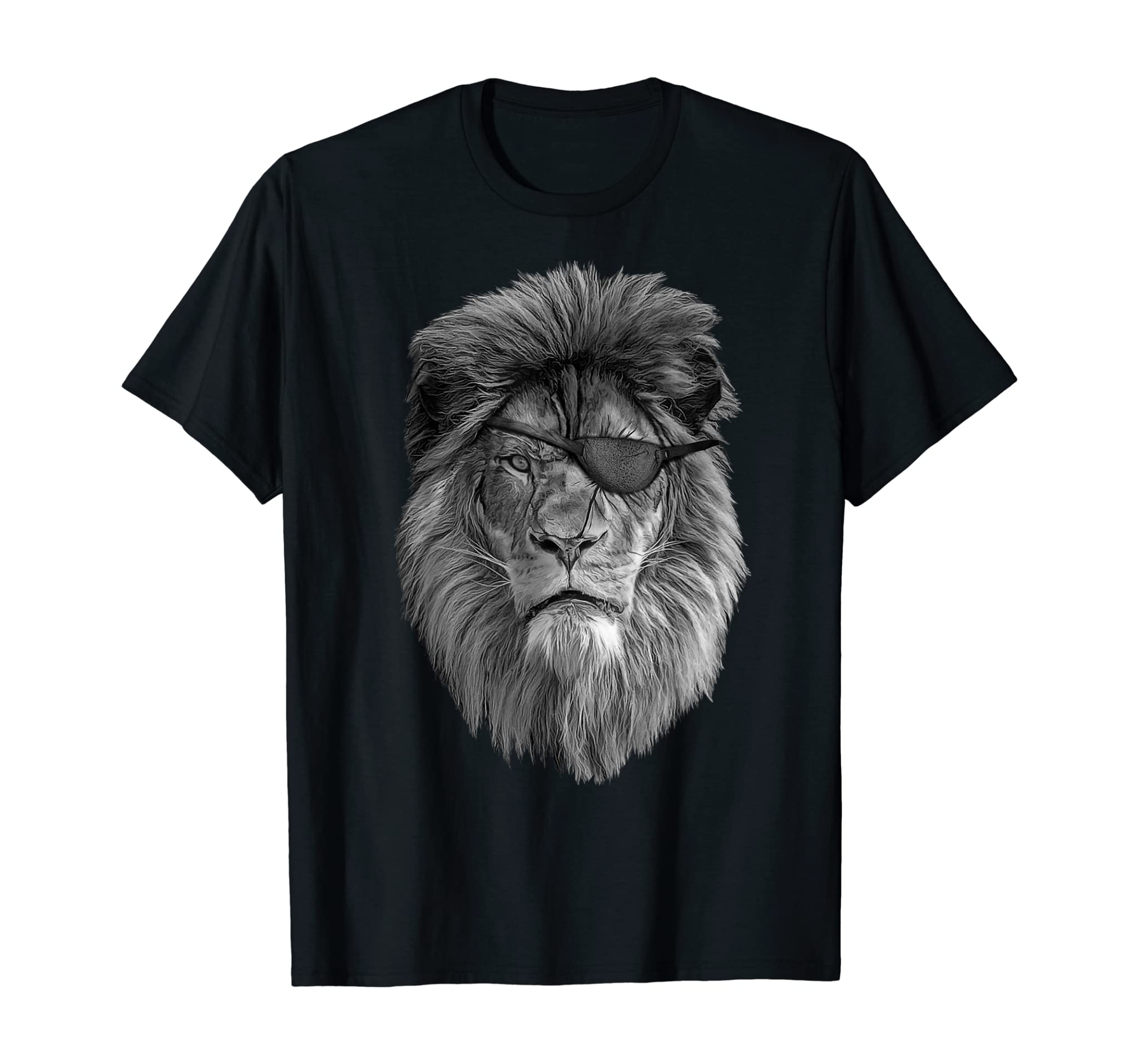 Tough Old Lion – King Of The Jungle With Scars & Eye Patch T-Shirt