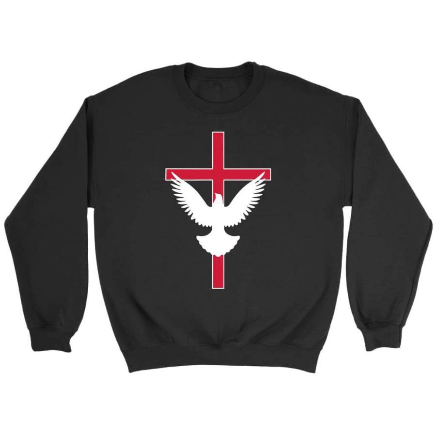 Cross and dove christian sweatshirts