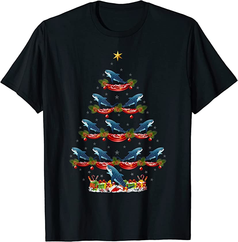 Whale Shark Lover Xmas Holiday Whale Shark Christmas Tree T-Shirt