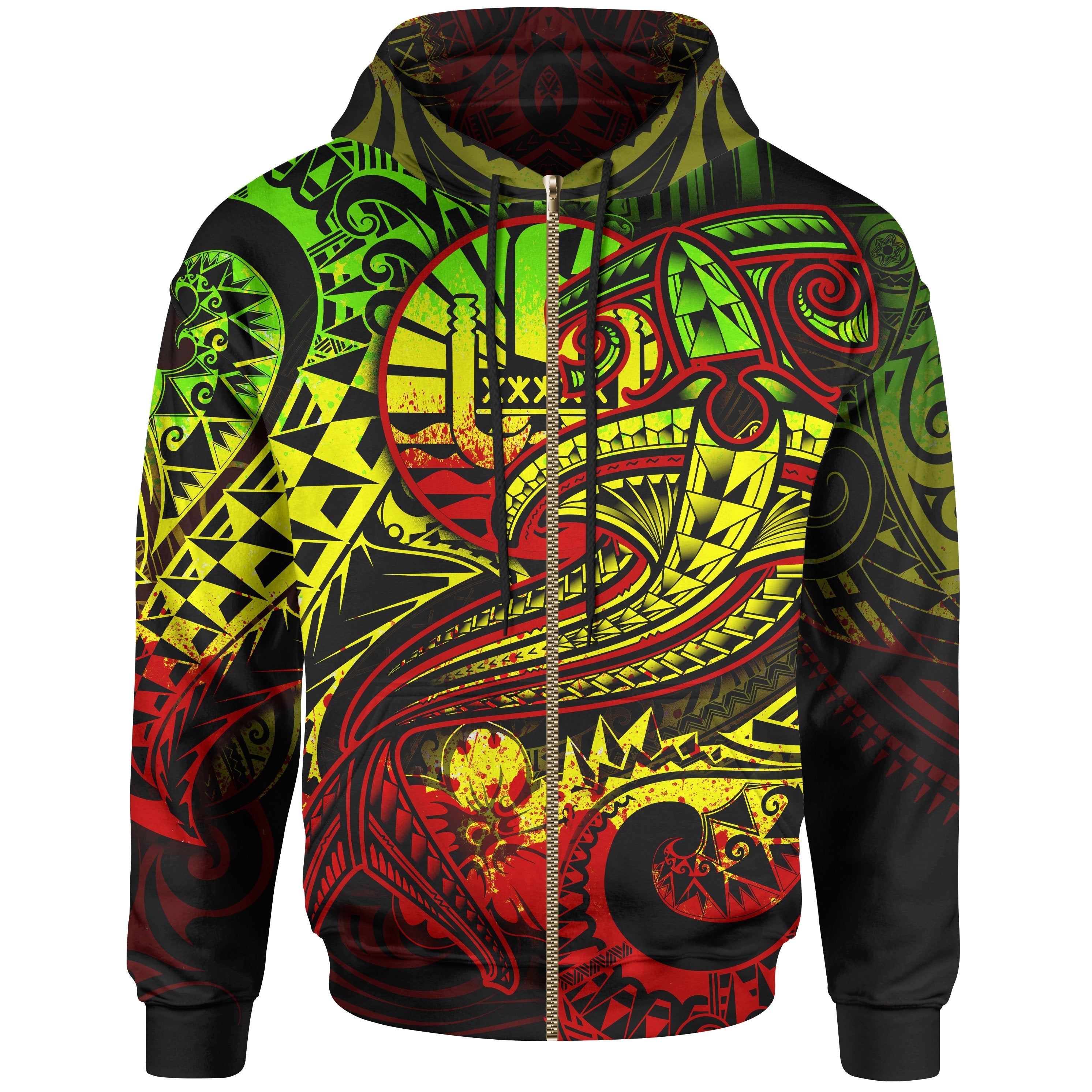 Tahiti Zip-Up Hoodie – Reggae Shark Polynesian Tattoo