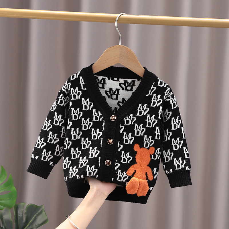 Spring Autumn Boys Girls Knitted Cardigan Sweater Baby Children Clothing Boys Girls Sweaters Kids Knitwear Baby Boy Girls Coat alx