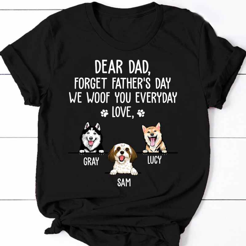 Personalized I Woof You Dog Dad – Personalized Custom Unisex T Shirt