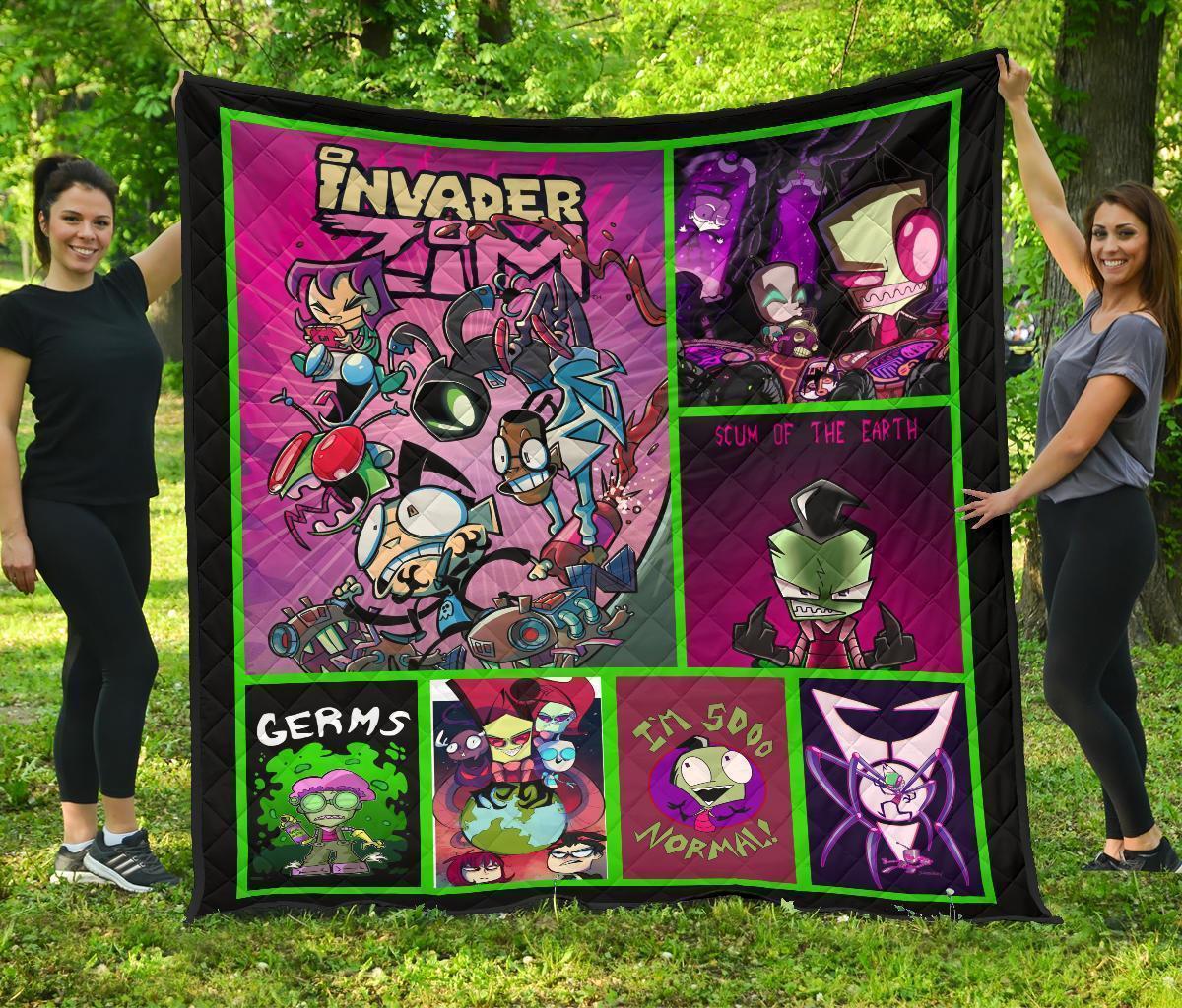 Invader Zim Quilt Blanket Funny Gift Idea