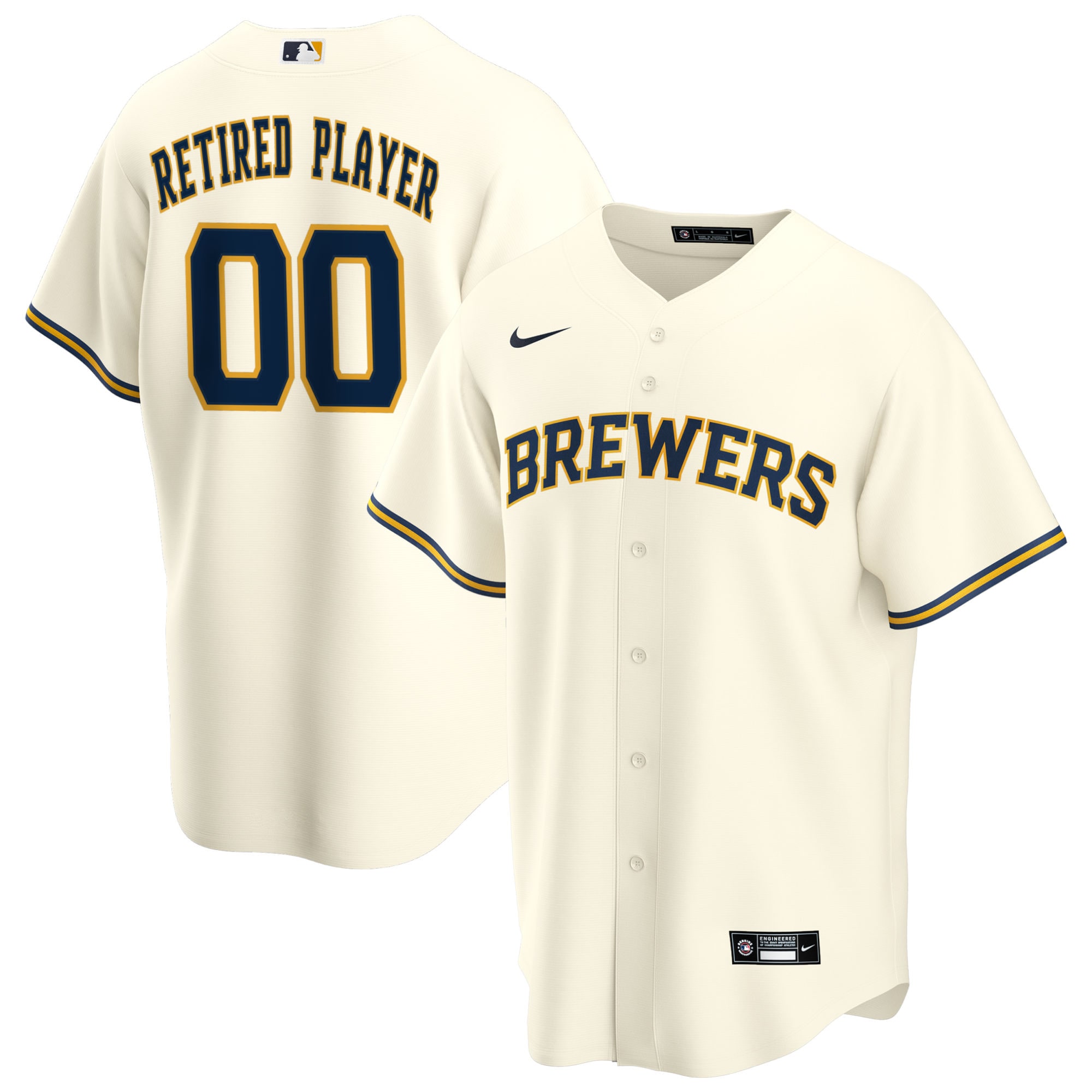 Milwaukee Brewers Home Pick-A-Player Retired Roster Replica Jersey – Cream