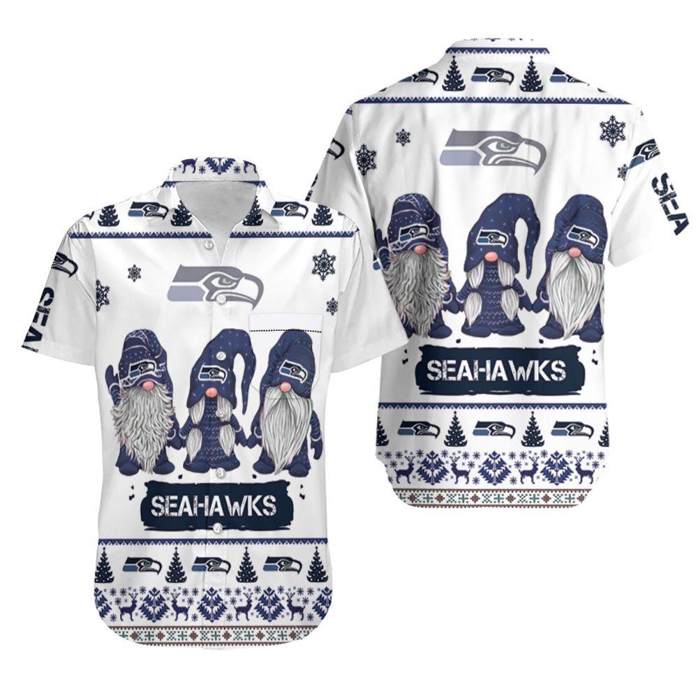 Beach Shirt Christmas Gnomes Seattle Seahawks Ugly Sweatshirt Christmas 3D Hawaiian Shirt