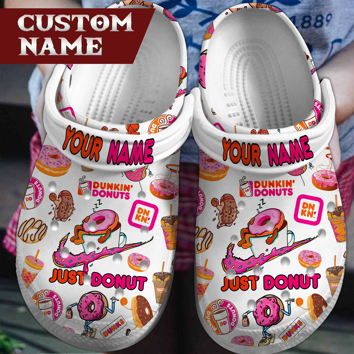 Dunkin Donuts Crocs Crocband Shoes Clogs For Men Women and Kids