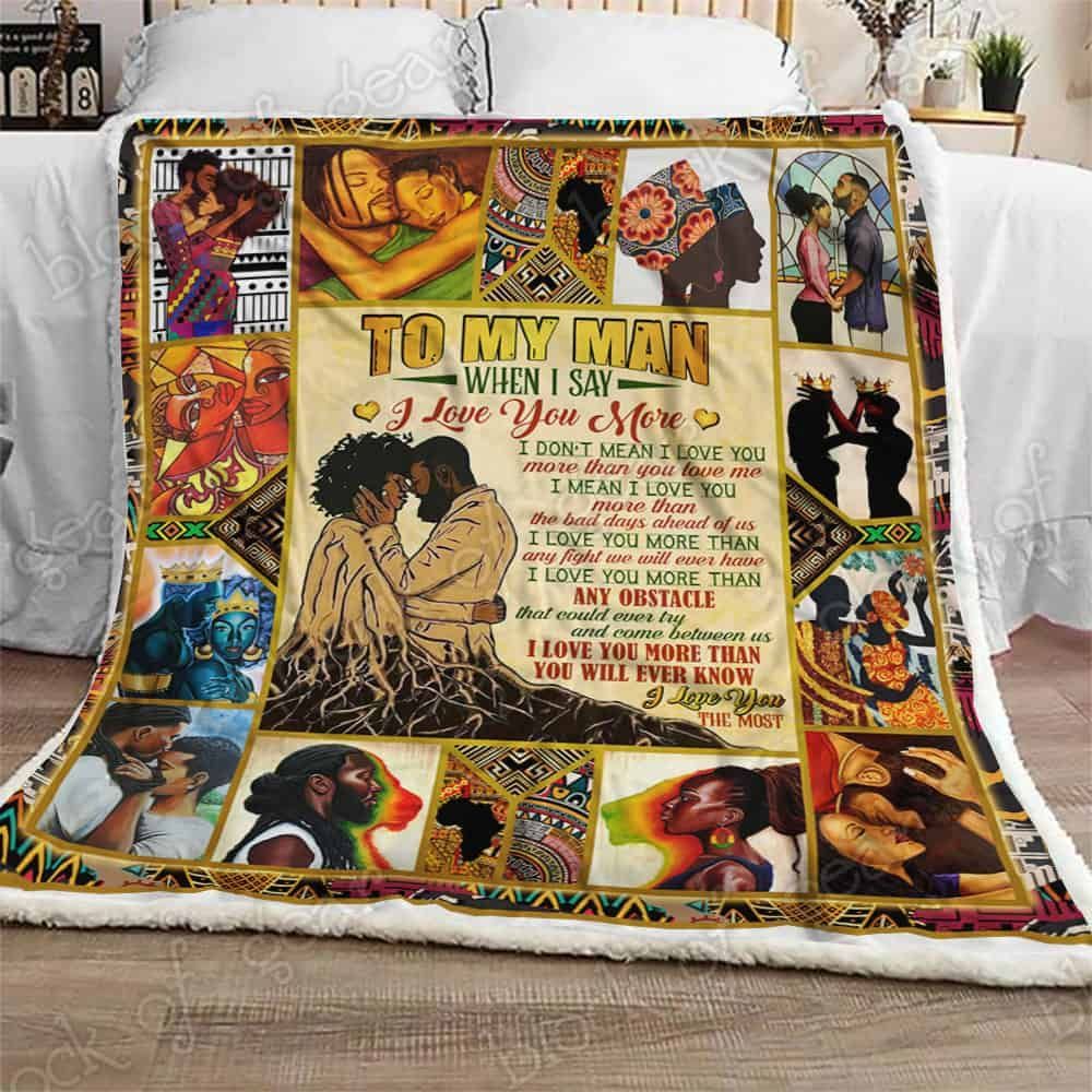 To My Man, I Love You The Most Sofa Throw Blanket