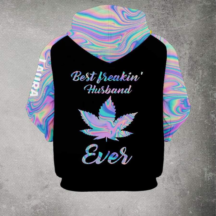 Pot Leaf Best Freakin’ Couple Ever Personalized US Unisex Size Hoodie 2 colors