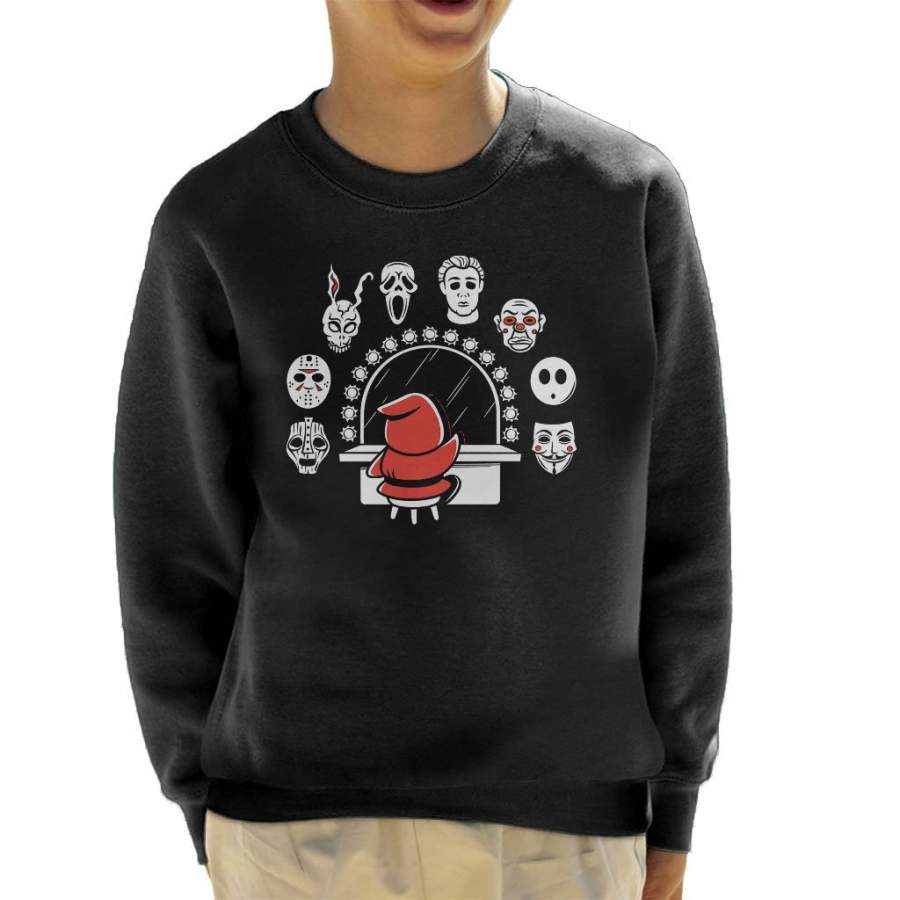 Super Mario Shy Guy Iconic Horror Masks Kid’s Sweatshirt