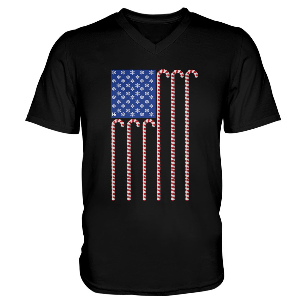 American Flag Candy Cane Christmas Ez24 0910 Men V-Neck T-Shirt