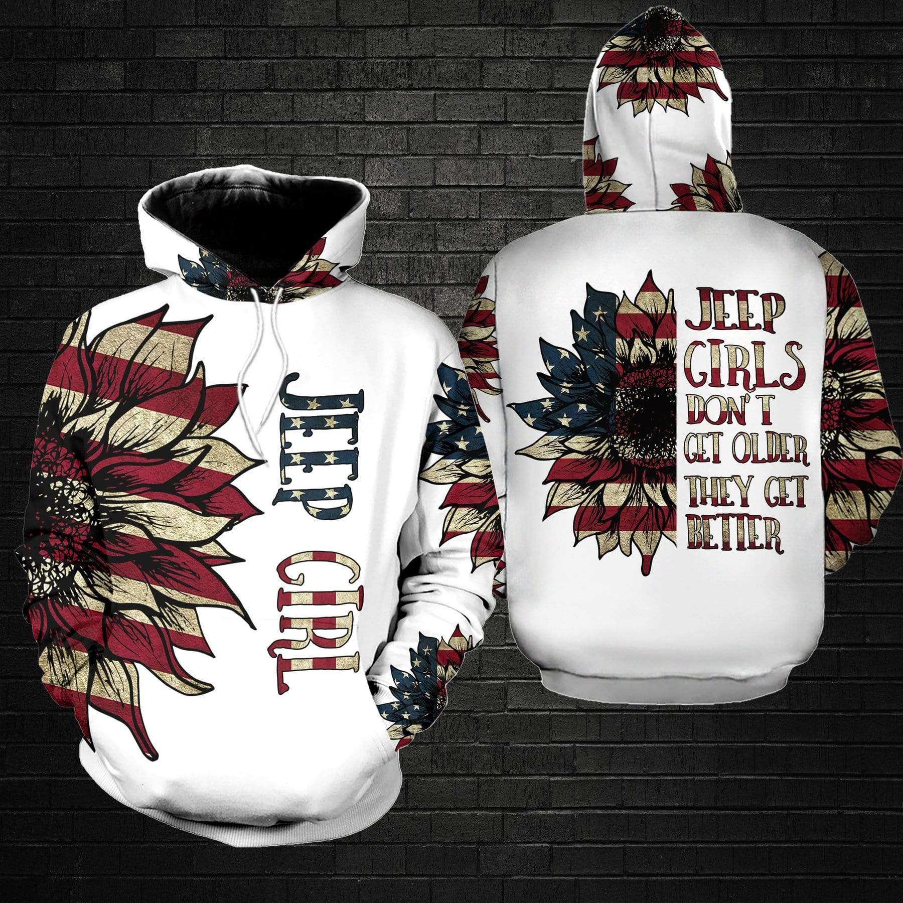 Jeep Girl Don’t Get Older American Flag Hoodie 3D #Va