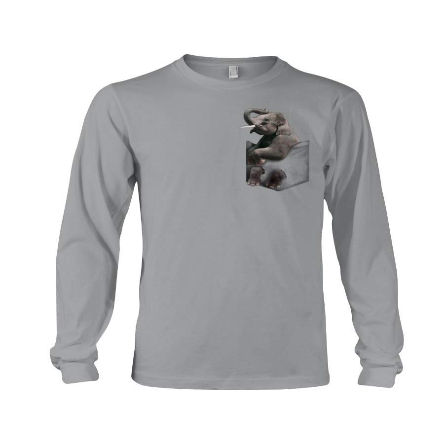 Baby Elephant In Pocket 2020 Custom Design Unisex Long Sleeve