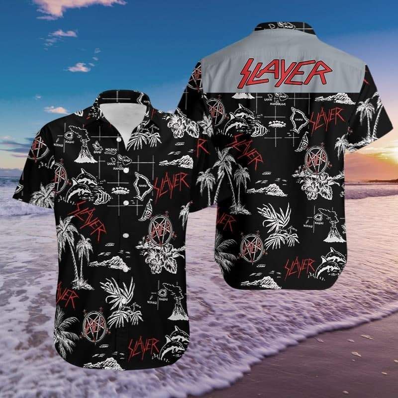 Check Out This Awesome Hawaii Aloha Shirts Slayer Black And White Ha3273