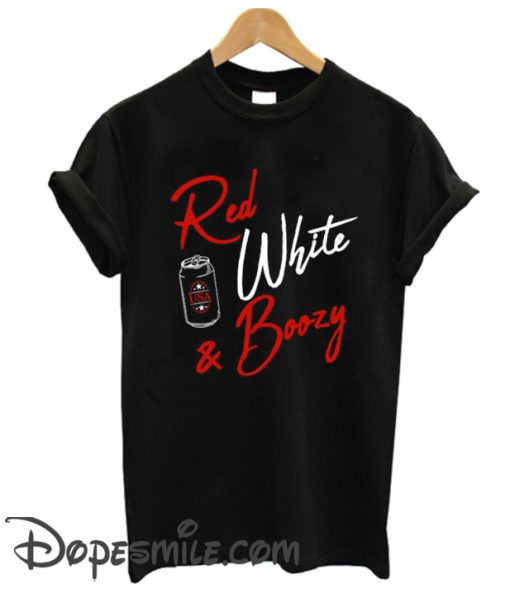 Red White Boozy 4th of July cool  T Shirt